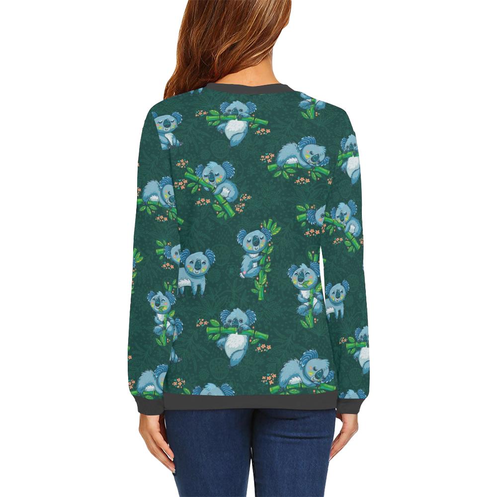 Bamboo Koala Pattern Print Women's Sweatshirt-grizzshop