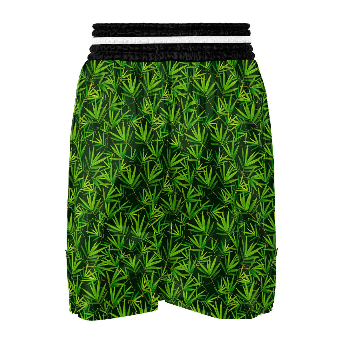 Bamboo Leaf Green Print Pattern Boxing Shorts-grizzshop