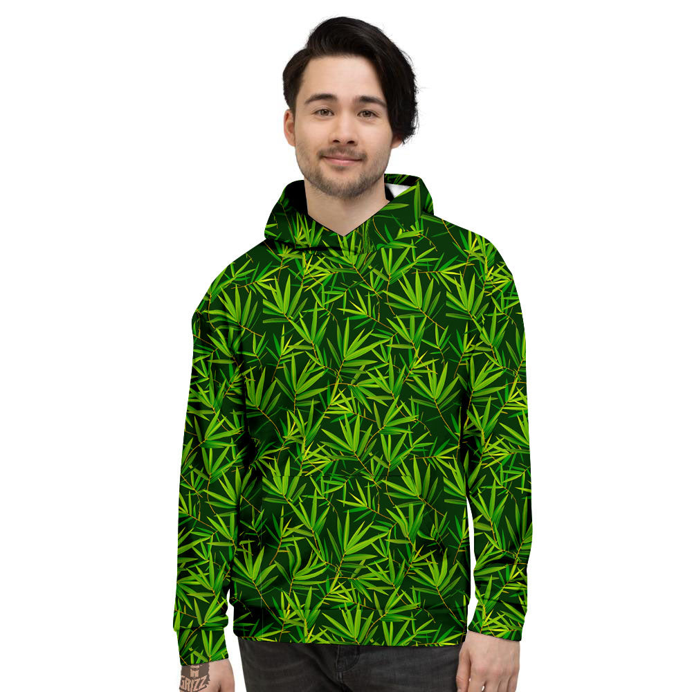 Bamboo Leaf Green Print Pattern Men's Hoodie-grizzshop