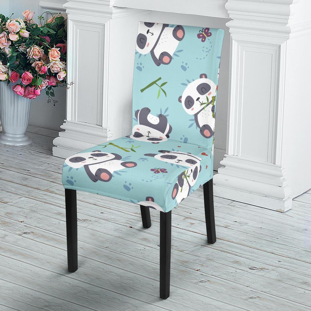 Bamboo Mint Panda Pattern Print Chair Cover-grizzshop