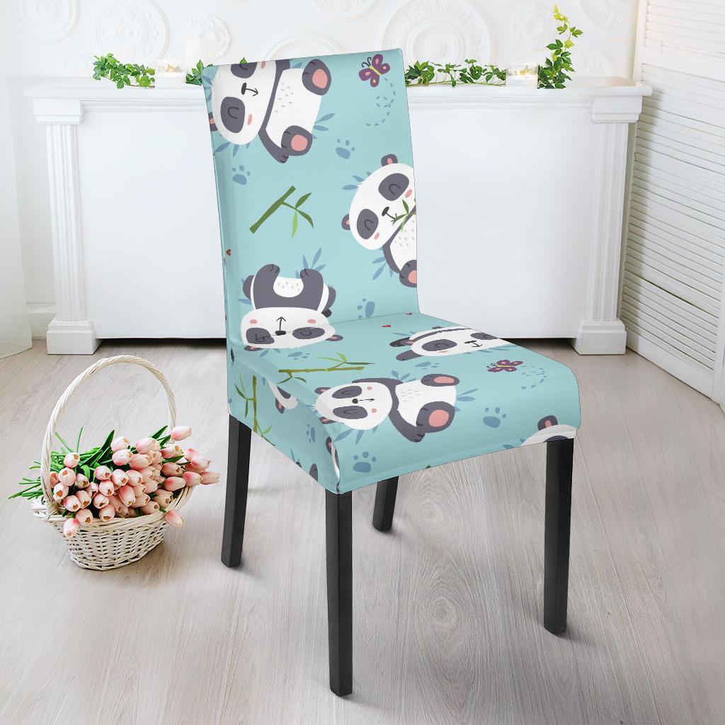 Bamboo Mint Panda Pattern Print Chair Cover-grizzshop