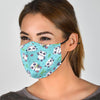 Bamboo Mint Panda Pattern Print Face Mask-grizzshop