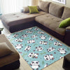 Bamboo Mint Panda Pattern Print Floor Mat-grizzshop