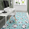 Bamboo Mint Panda Pattern Print Floor Mat-grizzshop