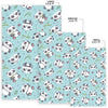 Bamboo Mint Panda Pattern Print Floor Mat-grizzshop