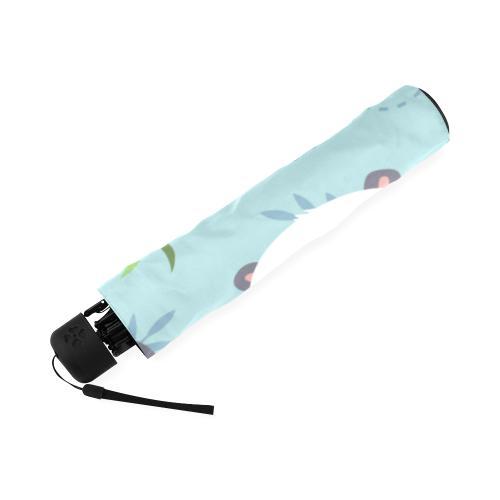 Bamboo Mint Panda Pattern Print Foldable Umbrella-grizzshop