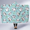 Bamboo Mint Panda Pattern Print Hooded Blanket-grizzshop