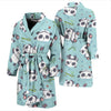 Bamboo Mint Panda Pattern Print Men Long Robe-grizzshop