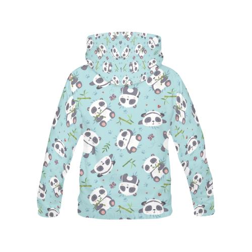 Bamboo Mint Panda Pattern Print Men Pullover Hoodie-grizzshop