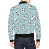 Bamboo Mint Panda Pattern Print Men's Bomber Jacket-grizzshop