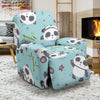 Bamboo Mint Panda Pattern Print Recliner Cover-grizzshop