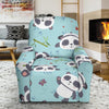 Bamboo Mint Panda Pattern Print Recliner Cover-grizzshop