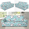 Bamboo Mint Panda Pattern Print Sofa Covers-grizzshop