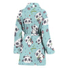 Bamboo Mint Panda Pattern Print Women Long Robe-grizzshop