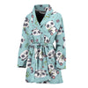 Bamboo Mint Panda Pattern Print Women Long Robe-grizzshop