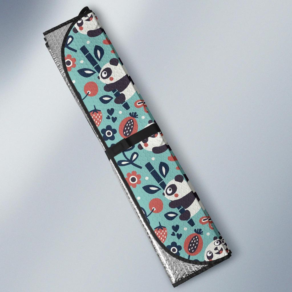 Bamboo Panda Pattern Print Car Sun Shade-grizzshop
