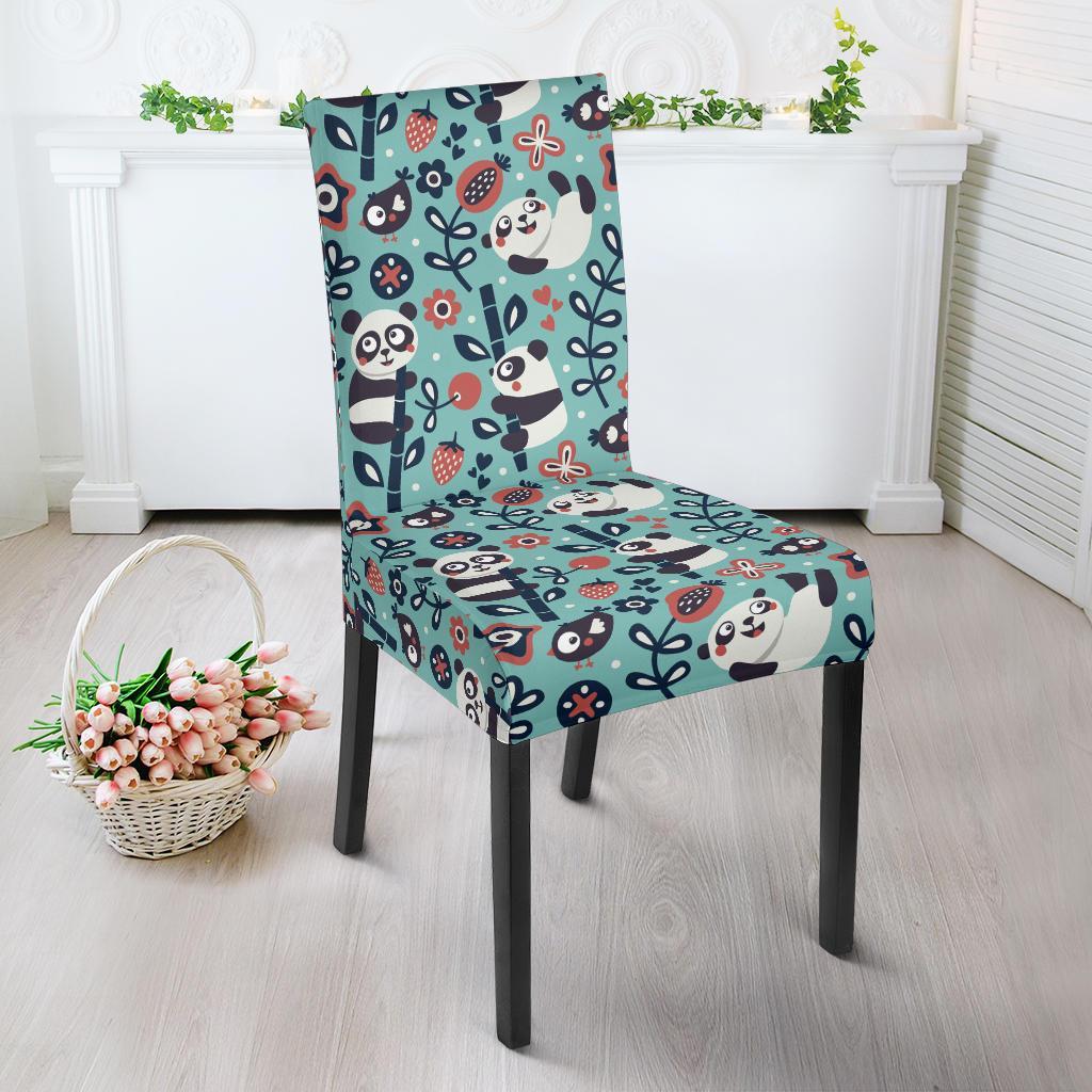 Bamboo Panda Pattern Print Chair Cover-grizzshop