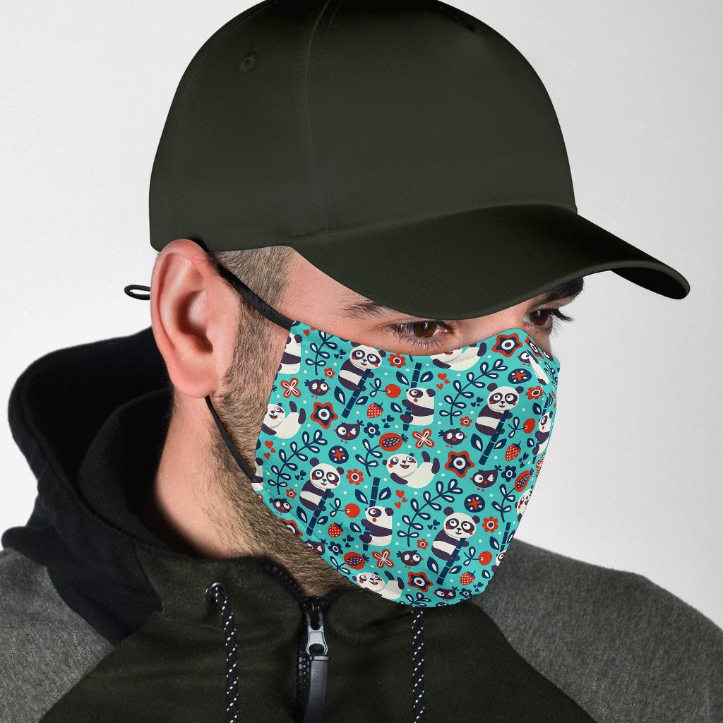 Bamboo Panda Pattern Print Face Mask-grizzshop