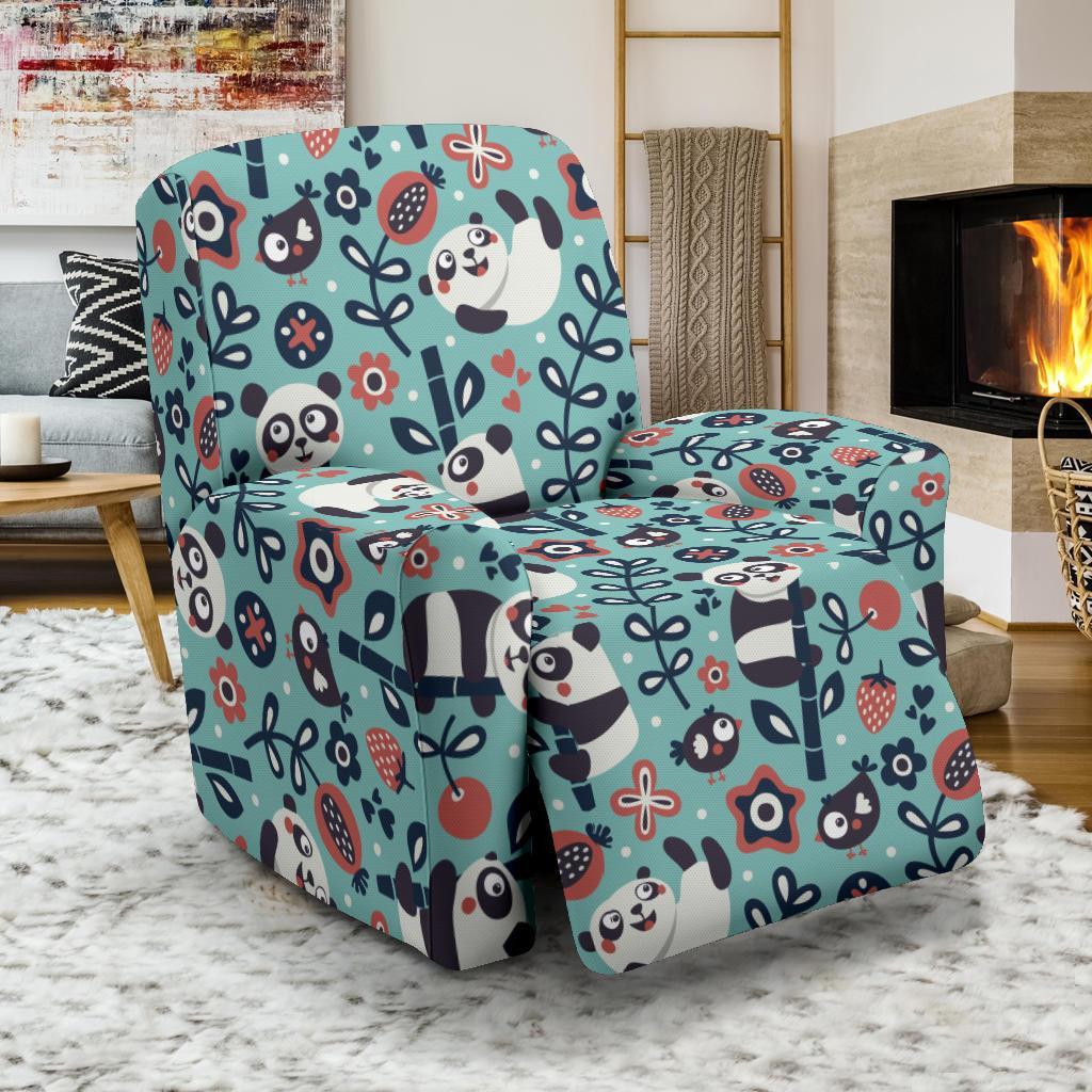 Bamboo Panda Pattern Print Recliner Cover-grizzshop