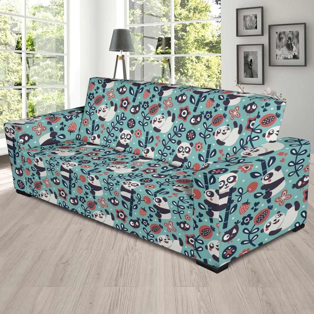 Bamboo Panda Pattern Print Sofa Covers-grizzshop