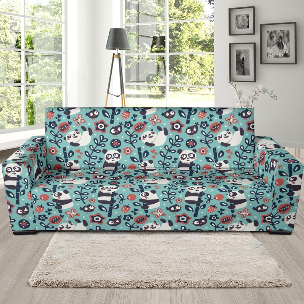 Bamboo Panda Pattern Print Sofa Covers-grizzshop