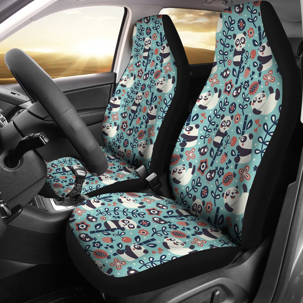 Bamboo Panda Pattern Print Universal Fit Car Seat Cover-grizzshop