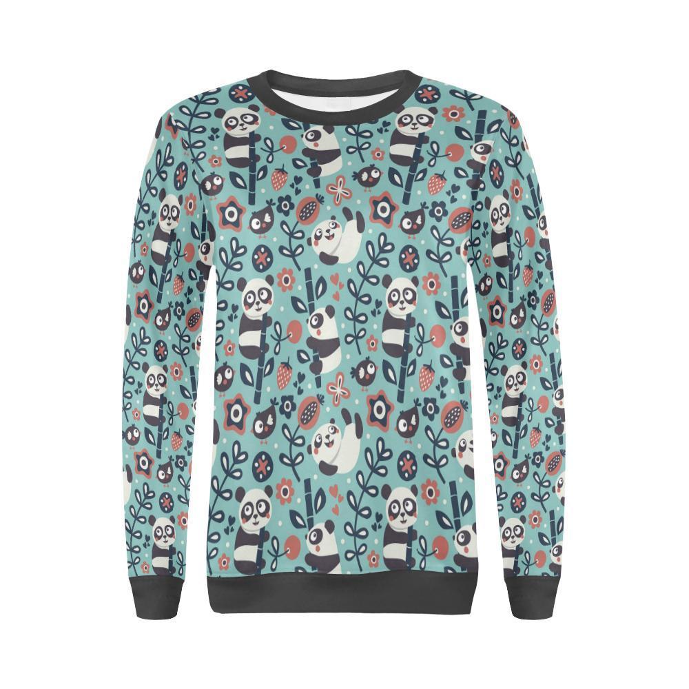 Bamboo Panda Pattern Print Women's Sweatshirt-grizzshop