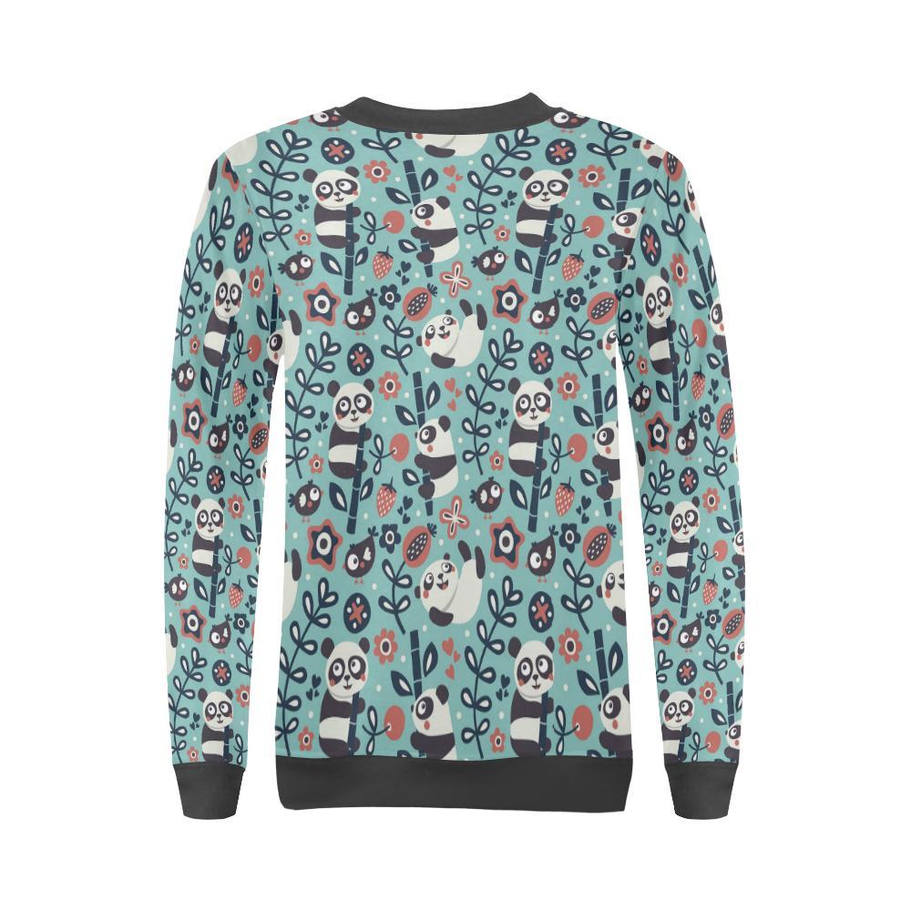 Bamboo Panda Pattern Print Women's Sweatshirt-grizzshop