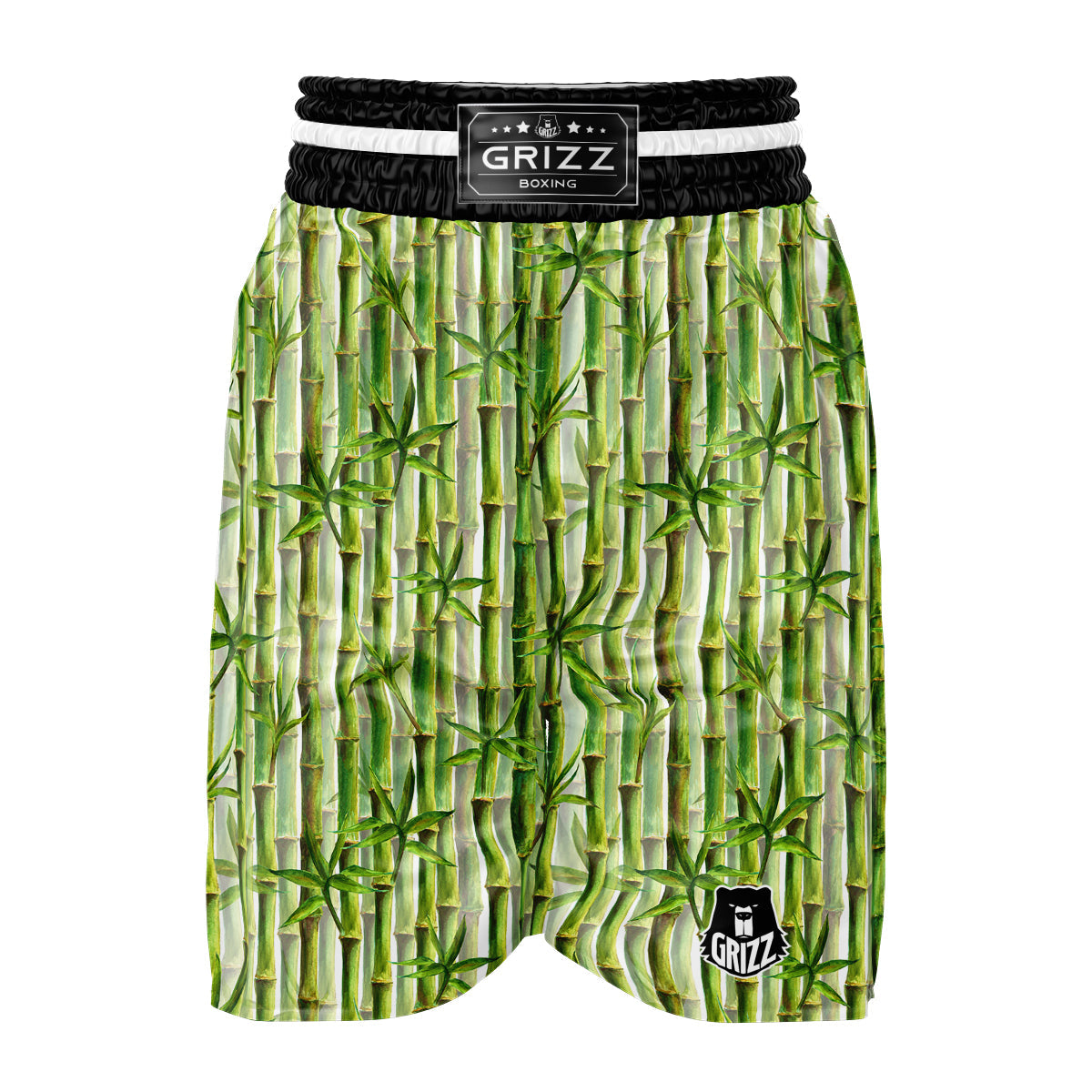 Bamboo Watercolor Print Pattern Boxing Shorts-grizzshop