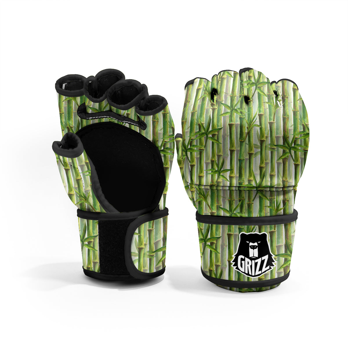 Bamboo Watercolor Print Pattern MMA Gloves-grizzshop
