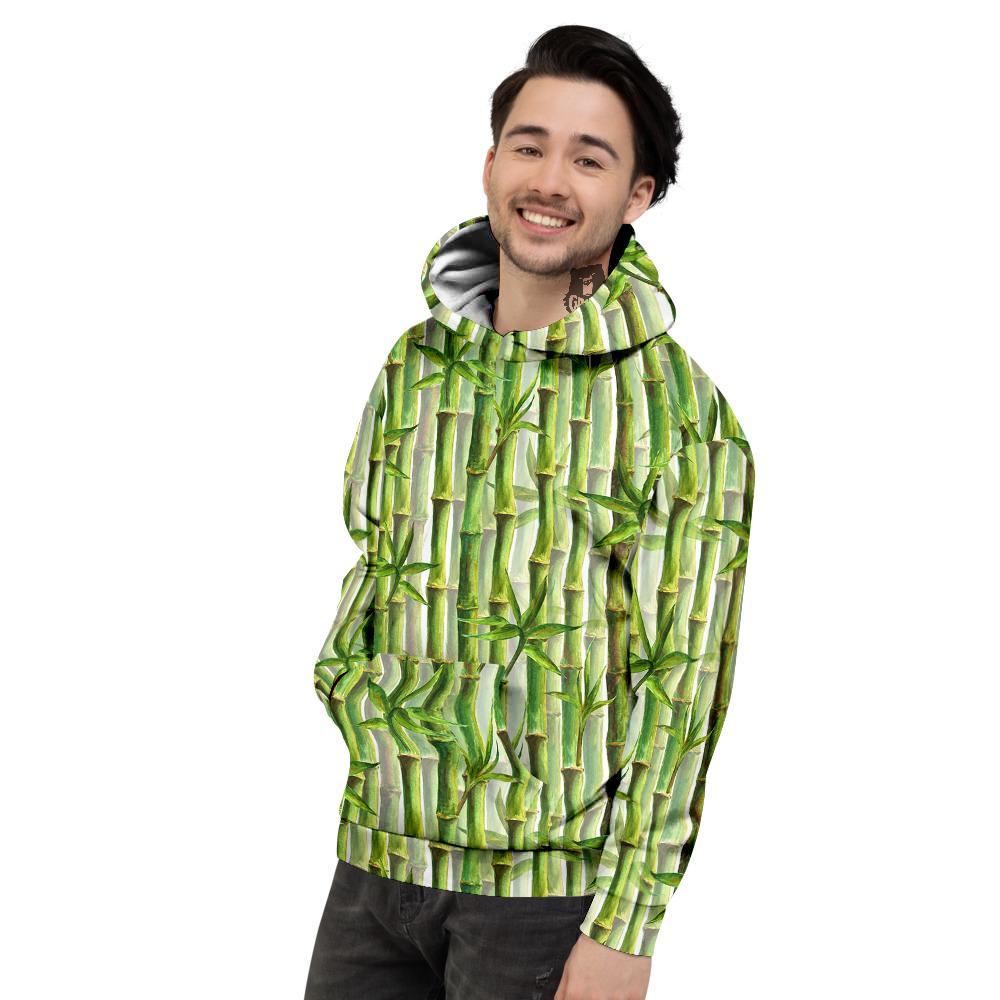 Bamboo Watercolor Print Pattern Men's Hoodie-grizzshop