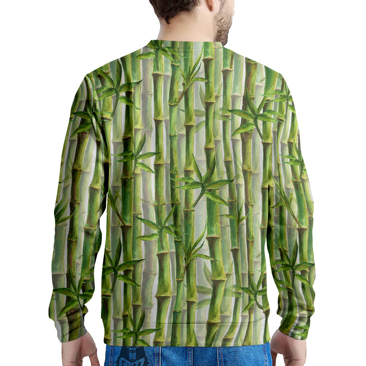 Bamboo Watercolor Print Pattern Men's Sweatshirt-grizzshop