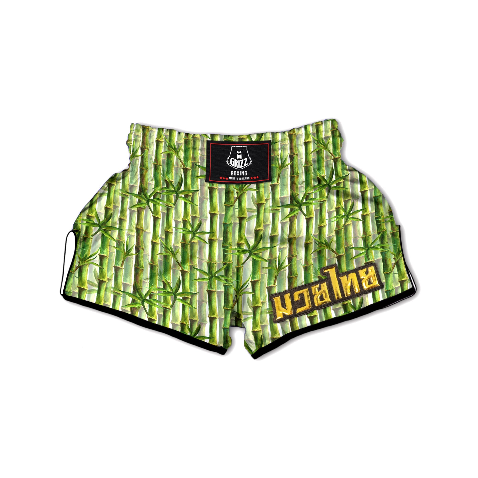 Bamboo Watercolor Print Pattern Muay Thai Boxing Shorts-grizzshop