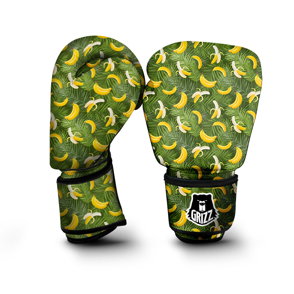 Banana Aloha Print Pattern Boxing Gloves-grizzshop