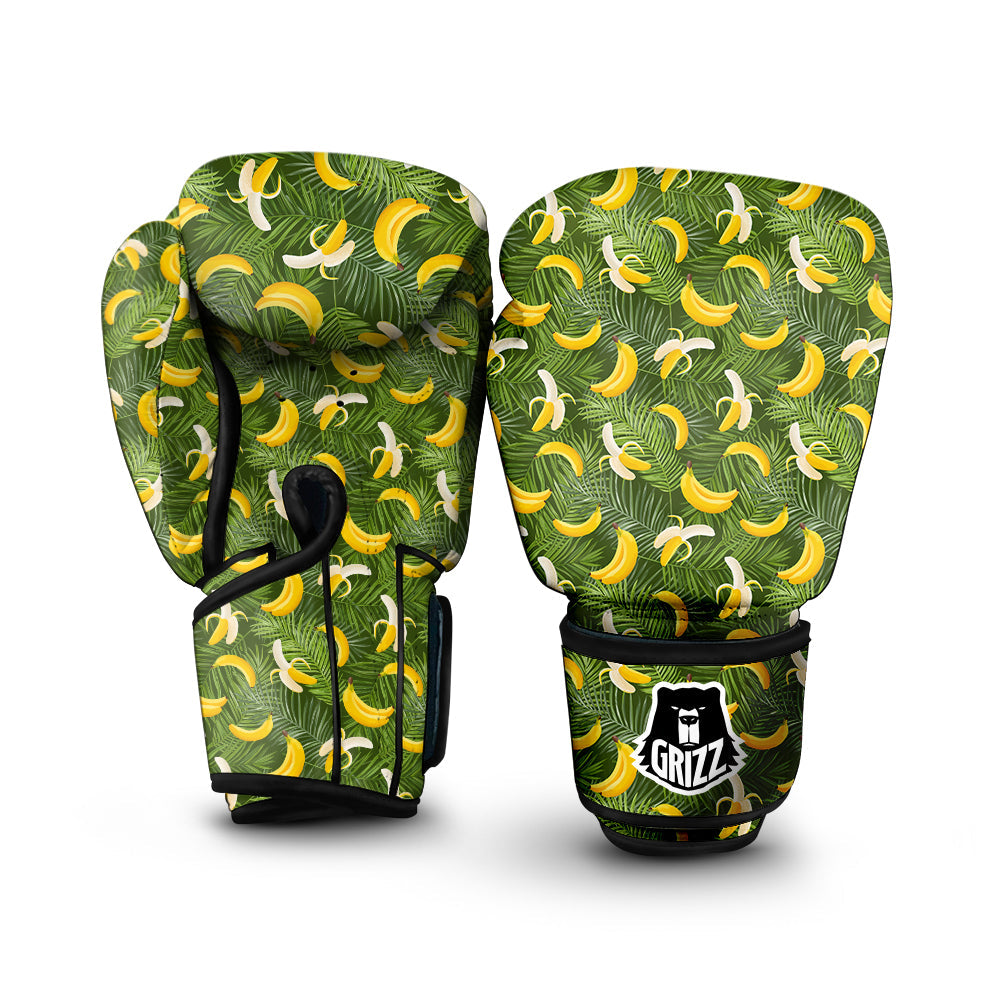 Banana Aloha Print Pattern Boxing Gloves-grizzshop