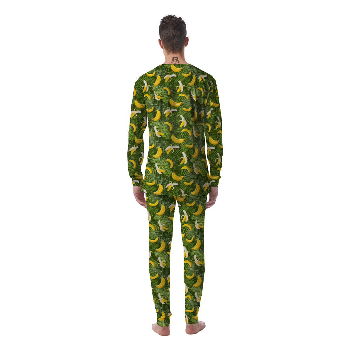 Banana Aloha Print Pattern Men's Pajamas-grizzshop