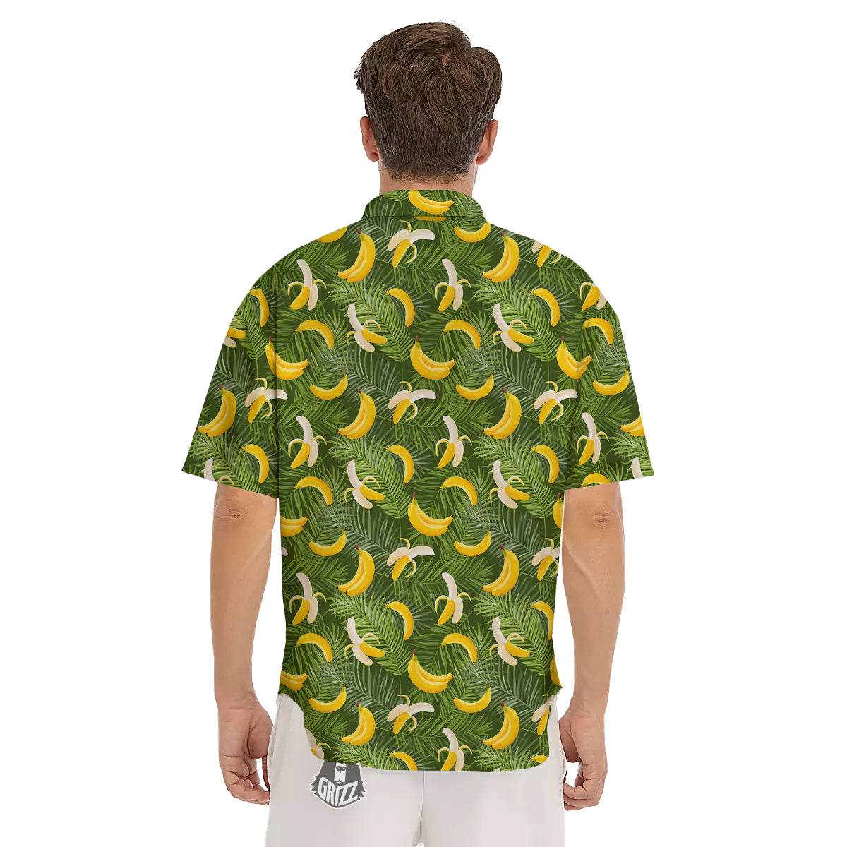 Banana Aloha Print Pattern Men's Short Sleeve Shirts-grizzshop