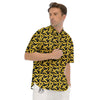 Banana Black Print Pattern Men's Short Sleeve Shirts-grizzshop