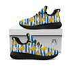 Banana Blue And White Striped Print Pattern Black Athletic Shoes-grizzshop