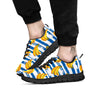 Banana Blue And White Striped Print Pattern Black Sneaker-grizzshop
