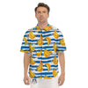 Banana Blue And White Striped Print Pattern Men's Short Sleeve Shirts-grizzshop