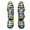 Banana Blue And White Striped Print Pattern Muay Thai Shin Guards-grizzshop