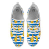 Banana Blue And White Striped Print Pattern White Athletic Shoes-grizzshop