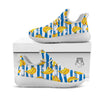 Banana Blue And White Striped Print Pattern White Athletic Shoes-grizzshop