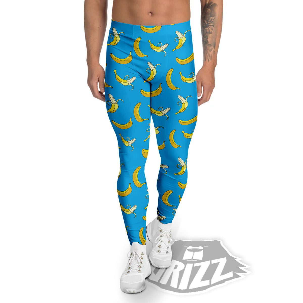 Banana Blue Print Pattern Men's Leggings-grizzshop