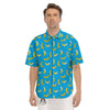 Banana Blue Print Pattern Men's Short Sleeve Shirts-grizzshop