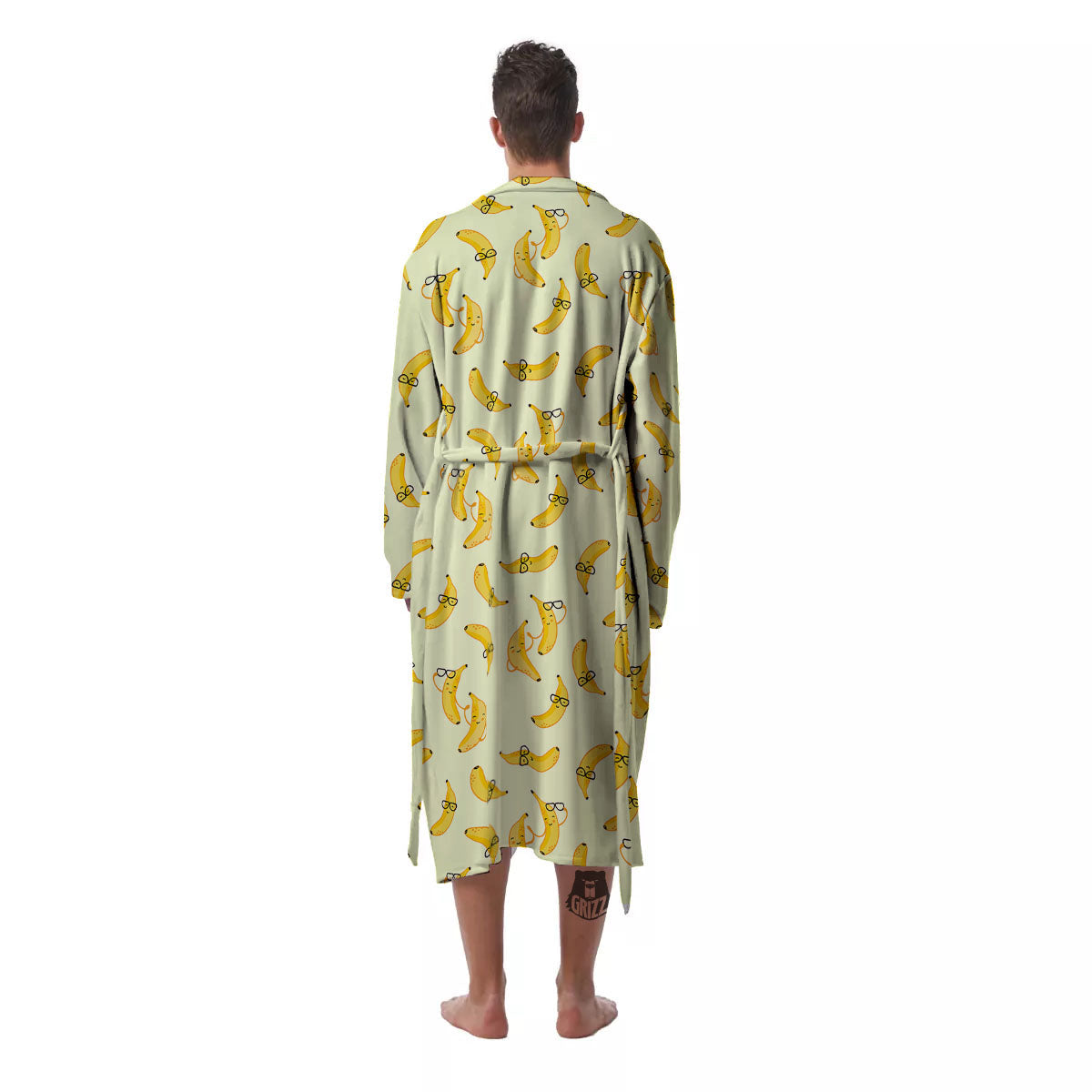 Banana Cute Print Pattern Men's Robe-grizzshop
