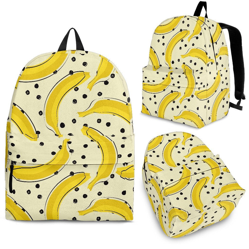 Banana Dot Pattern Print Backpack-grizzshop