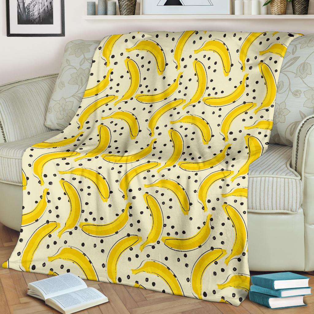 Banana Dot Pattern Print Blanket-grizzshop