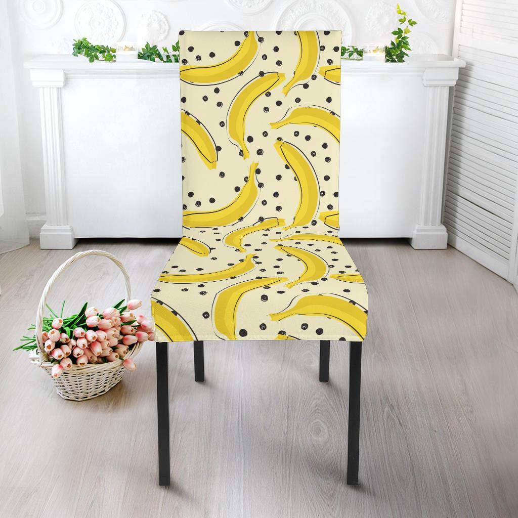 Banana Dot Pattern Print Chair Cover-grizzshop